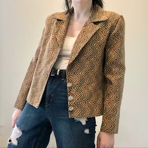 Vintage 80’s Psychedelic Tapestry Jacket Southwestern Woven Blazer